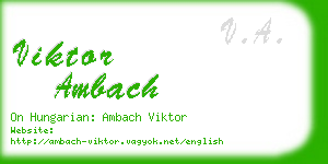 viktor ambach business card